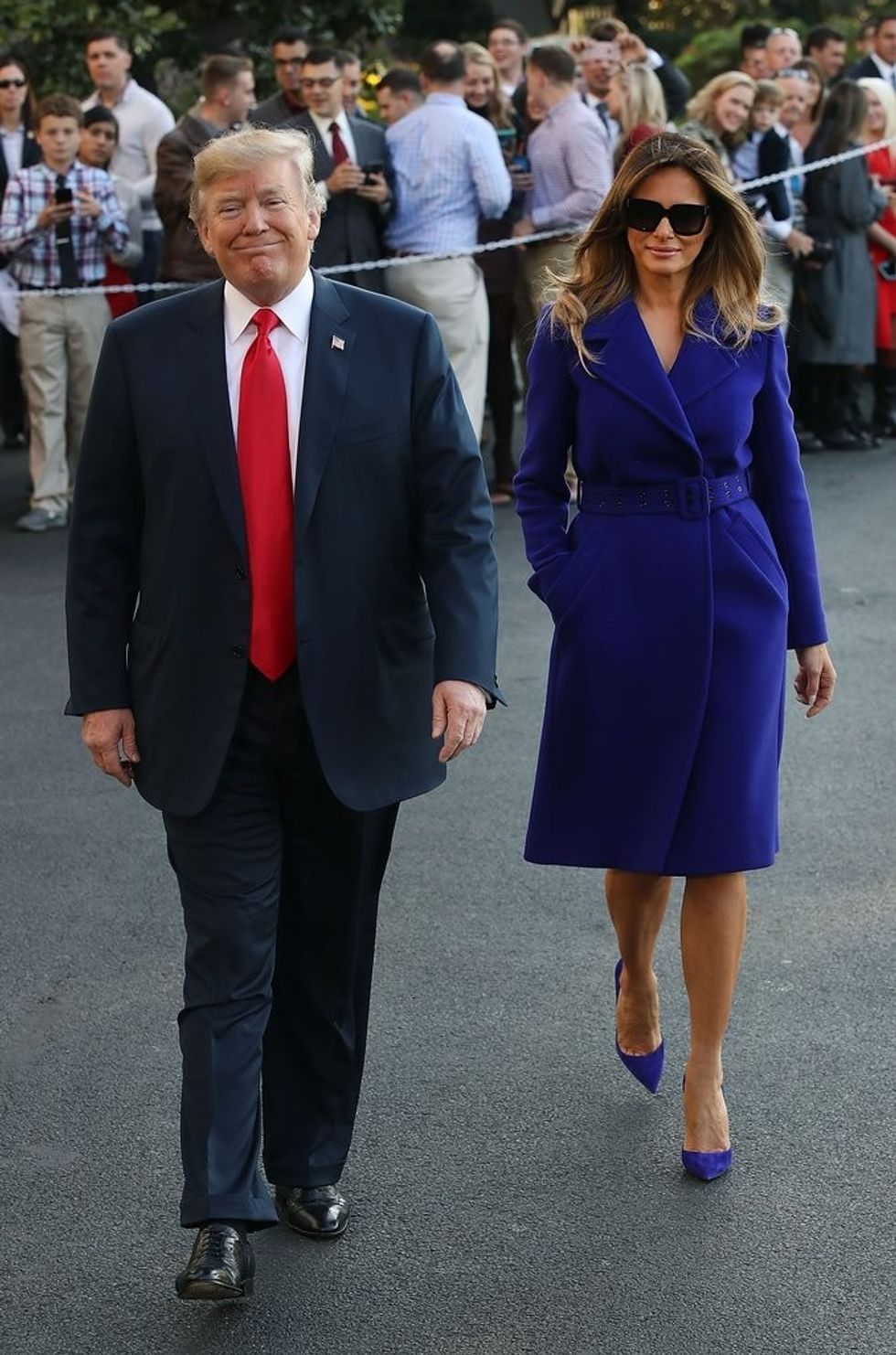Melania Trump Purple Coat Heels 2017 2