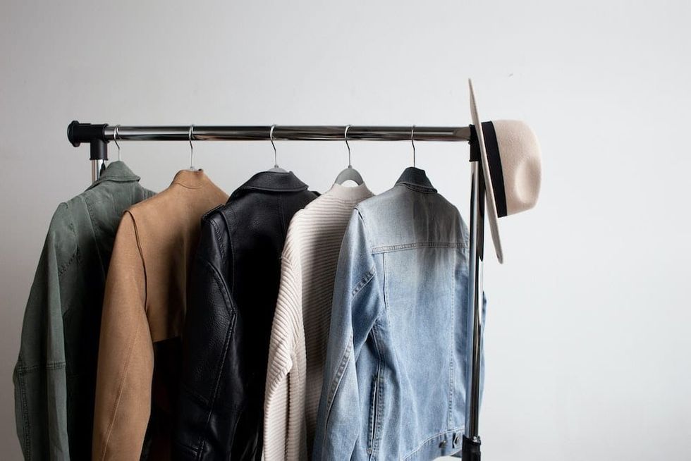 mens capsule wardrobe clothing rack
