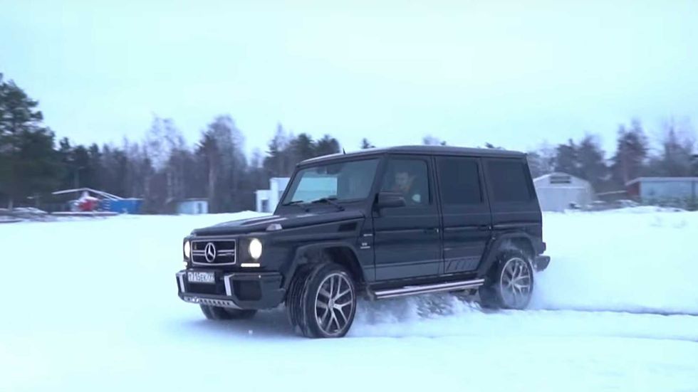 mercedes amg g63 dropped from a helicopter