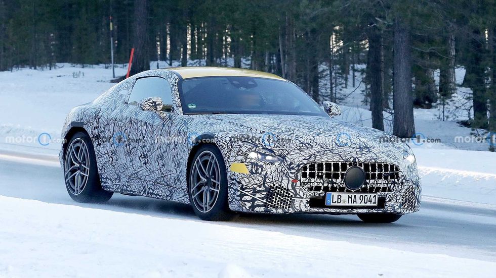 mercedes amg gt coupe spy photo front three quarters