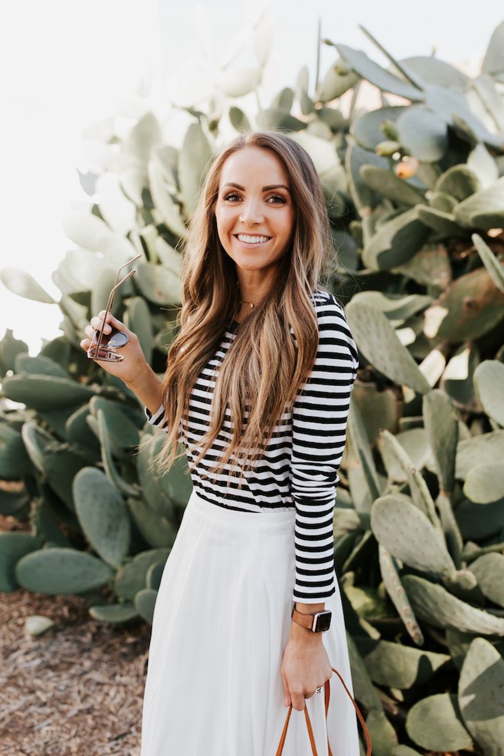 merricksart stripes casual midi skirt