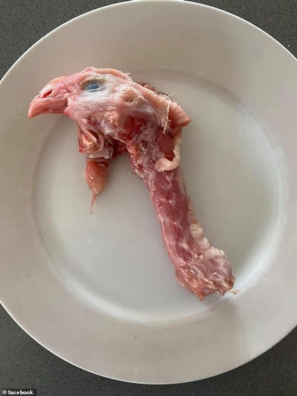 Mersina Vranic said she was horrified after finding a whole chicken head inside a pack of necks bought from Coles