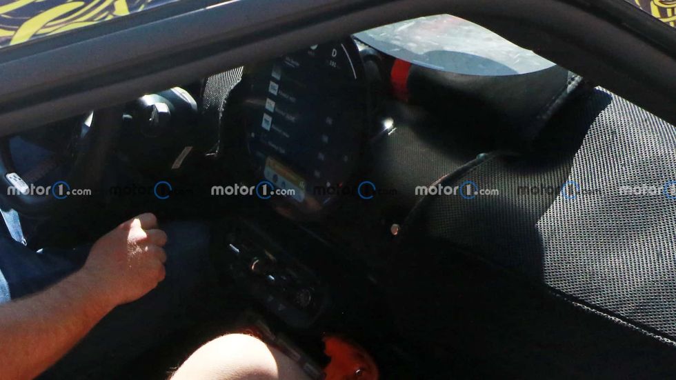 mini cooper electric interior spy photo