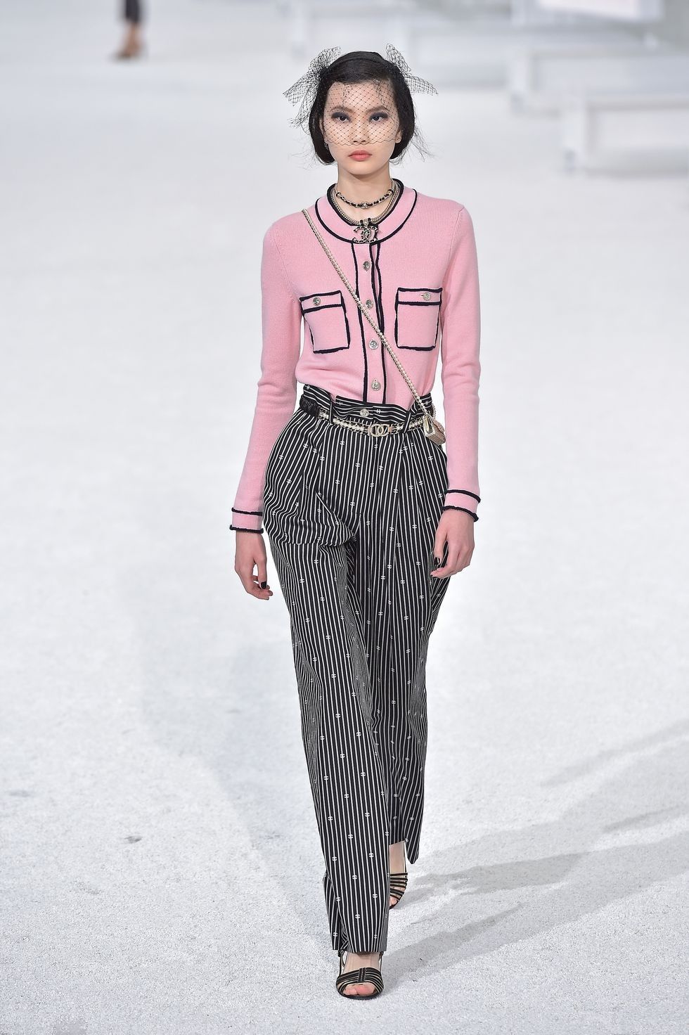 model walks the runway during the chanel womenswear spring news photo 1601985940