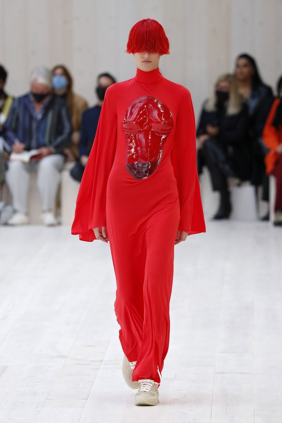 model walks the runway during the loewe fashion show during news photo 1633099394