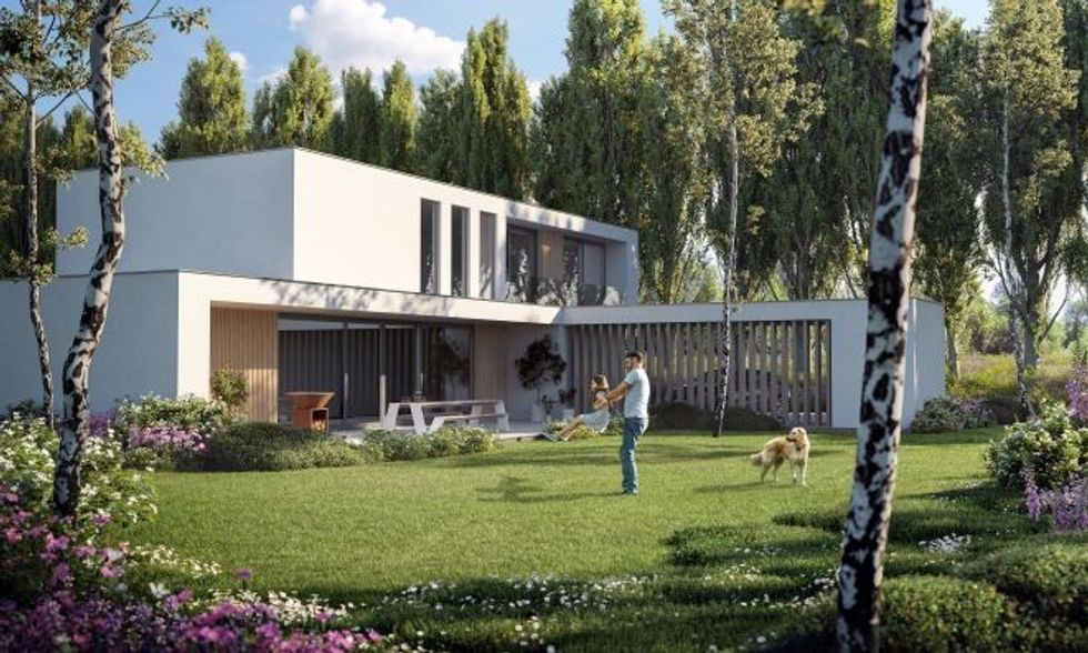 Modern Villa 2 back 76 X REF 103 anthracite grey matt HR