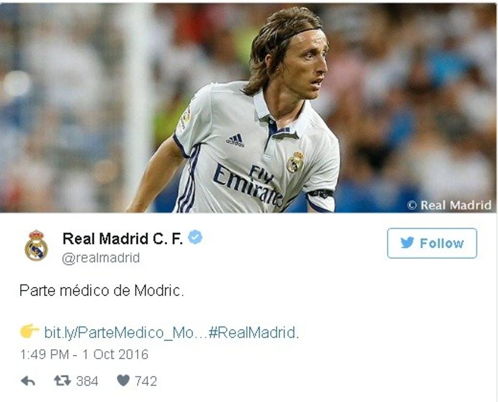 Modric injury