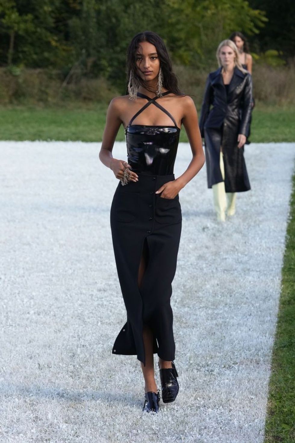 mona tougaard walks the runway during the courreges news photo 1632947832