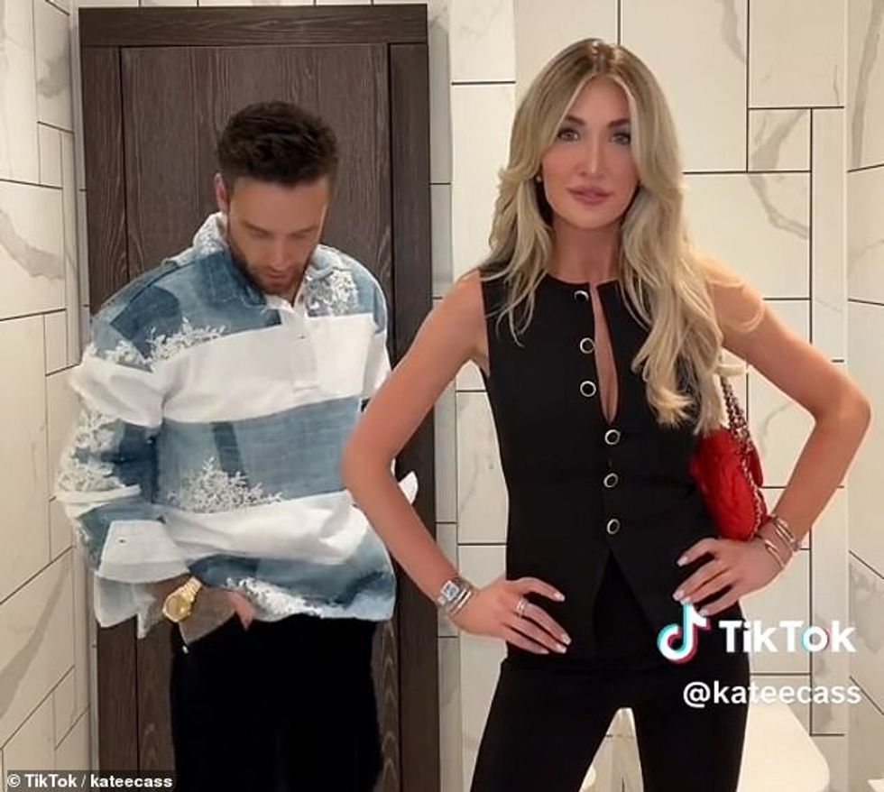 Ndërsa Kate e përshkroi ansamblin e saj - një jelek të zi të veshur dhe pantallona të prera - Liam dukej i heshtur në kamerë dhe tha: 'Duket mirë, bukur dhe i mbuluar për një herë'