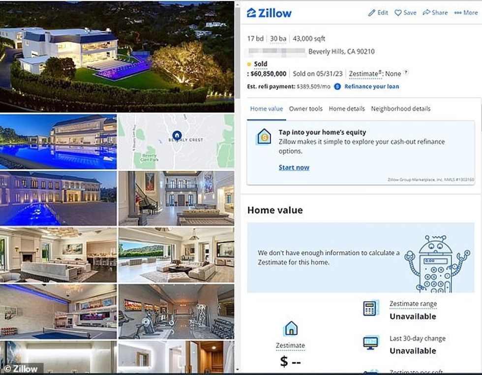 Në fillim të kësaj jave, DailyMail.com raportoi se fotografitë e brendshme luksoze të shtëpisë së tyre martesore janë shfaqur në faqet e internetit të sekserëve pasi janë hequr pas shitjes së pronës për çiftin majin e kaluar.