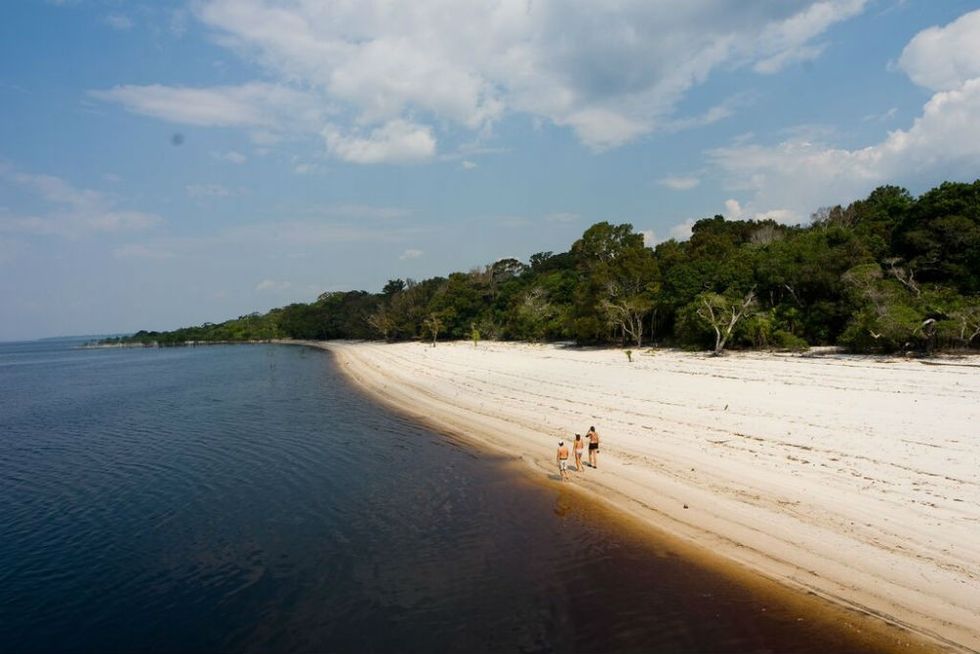 negro river beach amazon brazil matuete