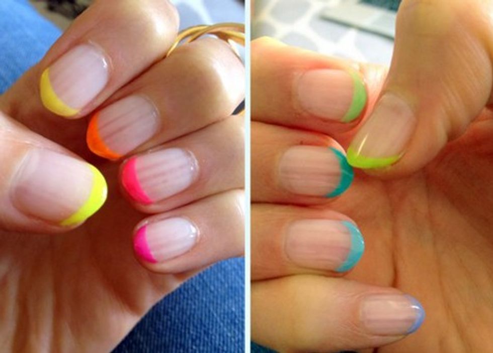 Neon Tip French Manicure