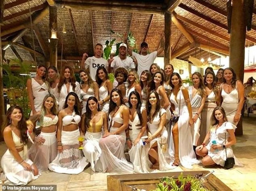 Neymar and guests pictured at his New Year's Eve party back in 2019