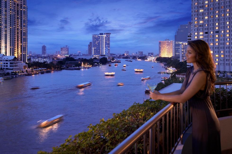 Night View of the Chao Phraya River from the hotels balcony
