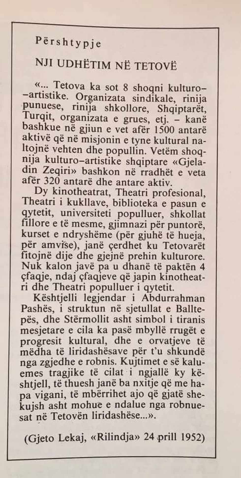 nje udhetim në Tetove