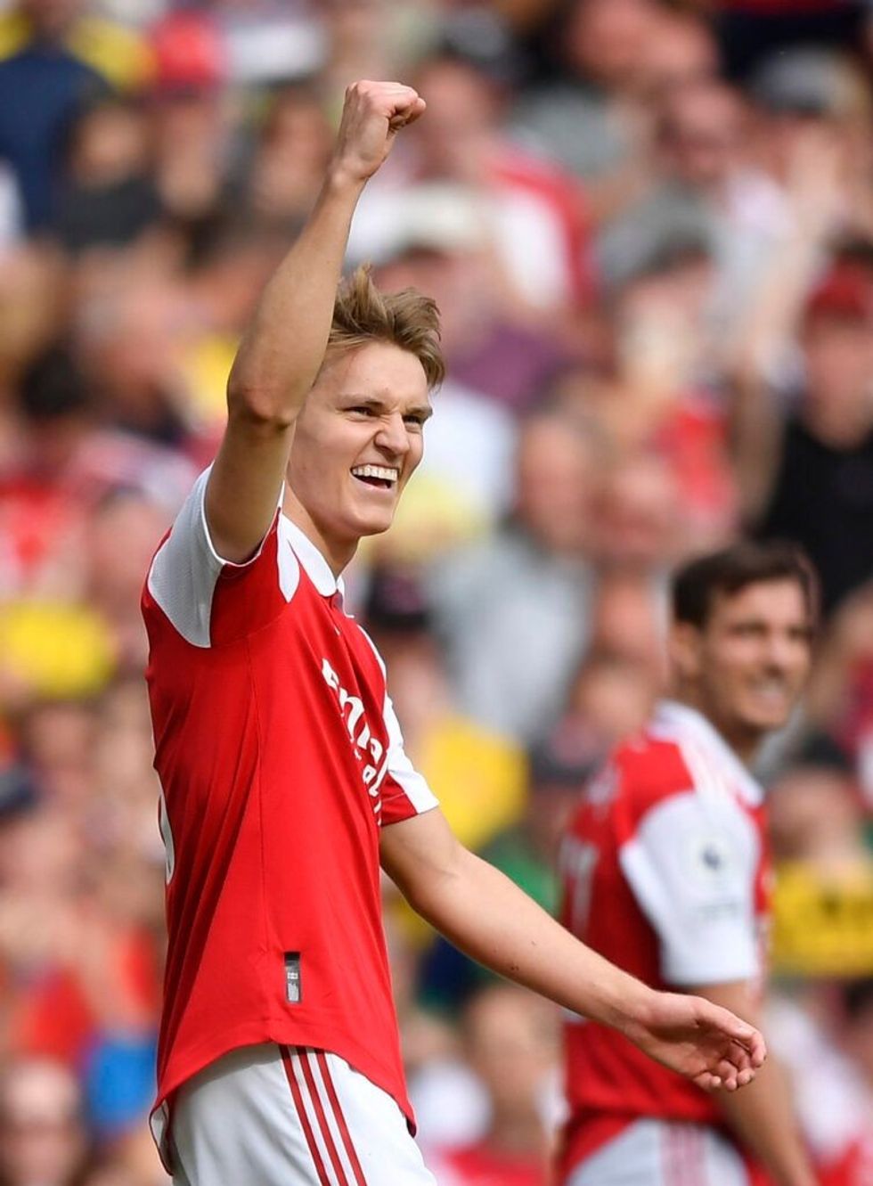 Odegaard scores for Arsenal.