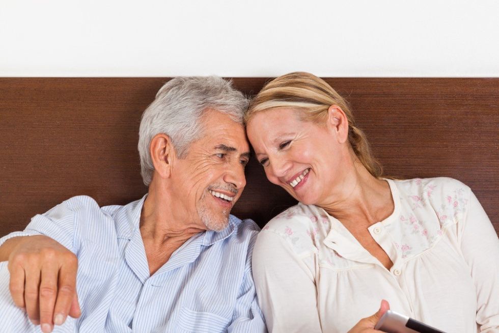 older couple in bed