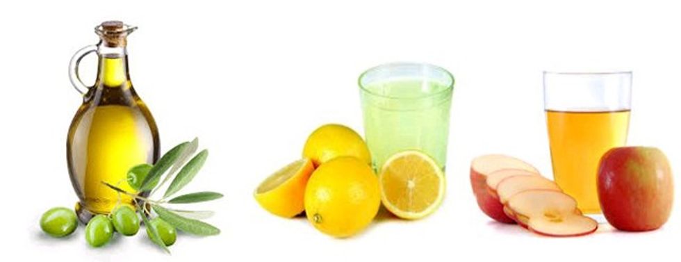 Olive Oil Lemon Juice And Apple Cider Vinegar