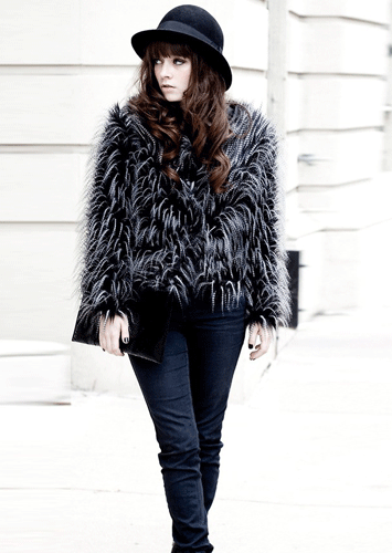 outerwear peacock feather f