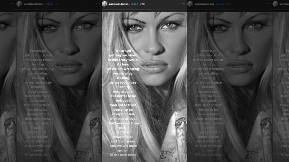 Pamela Anderson Insta Story 2 12 20