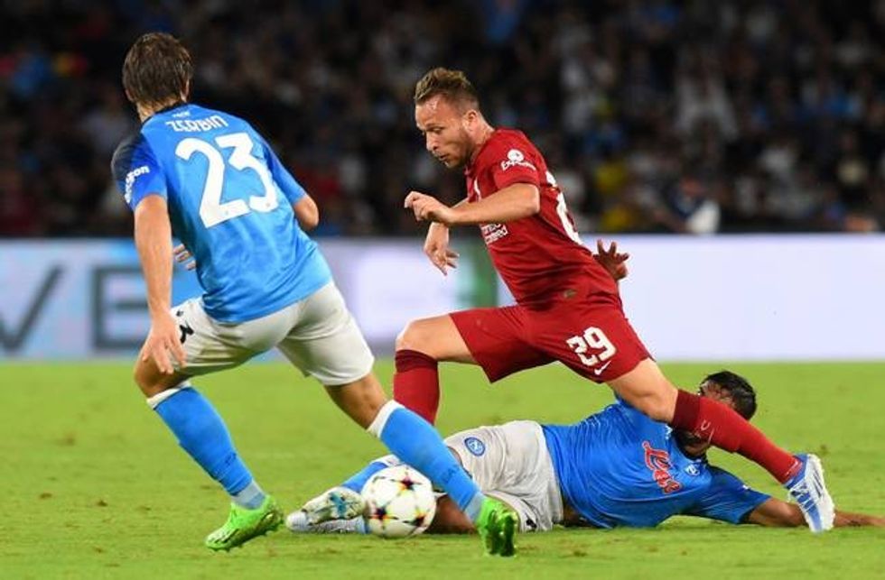 Paraqitja e vetme e Arthurit për Liverpool-in ka qenë një paraqitje 13-minutëshe nga stoli kundër Napolit në Ligën e Kampionëve. Kredia e imazhit: Alamy