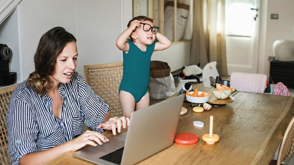 parent working from home header