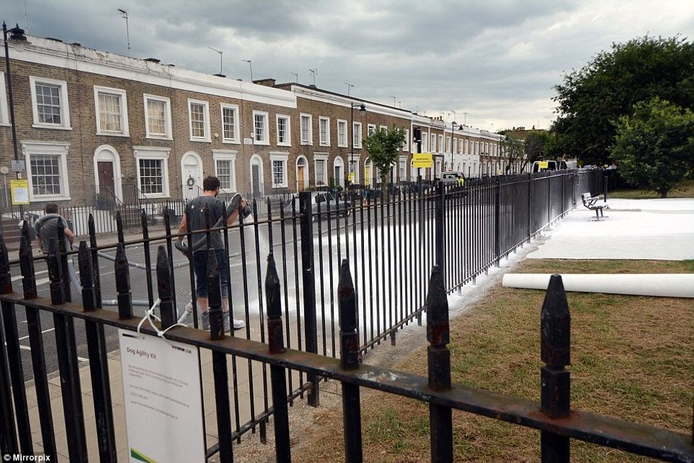 Parku mbulohet nga bora per te filmuar nje reklame per fund te vitit foto 3