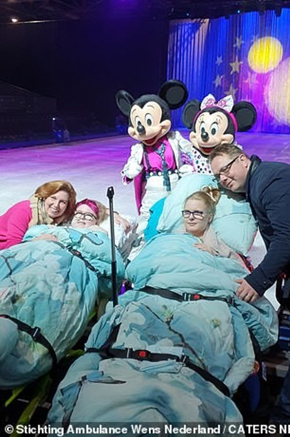 Patients who are terminally ill fulfil their dying wish by visiting characters of Disney On Ice