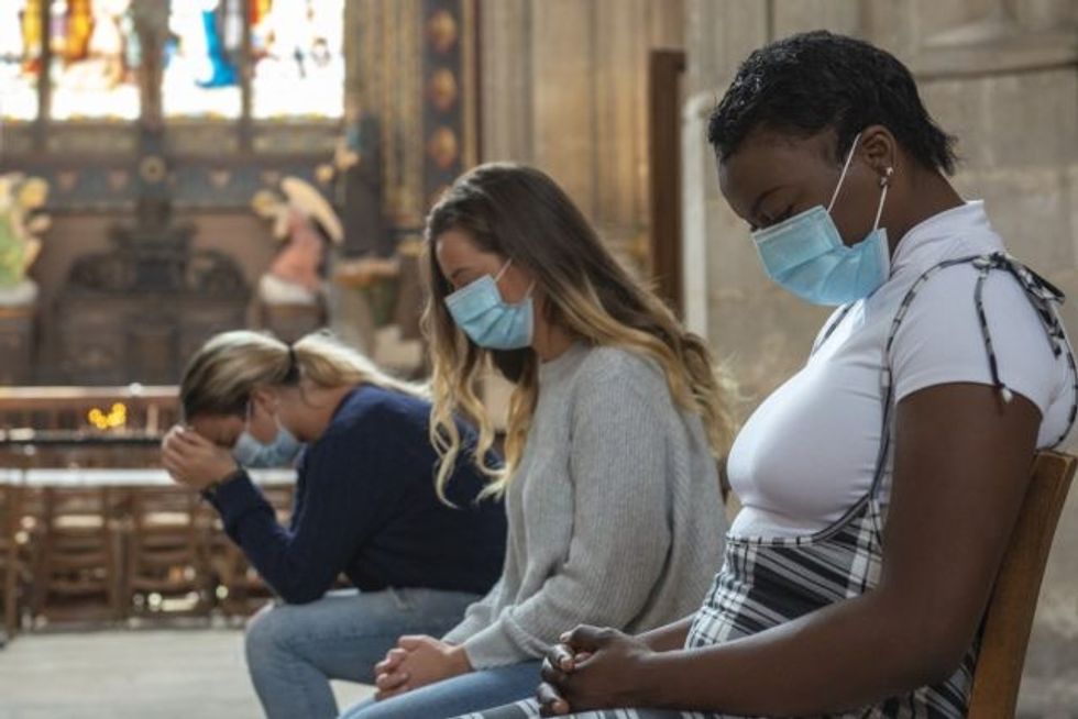people church praying face mask