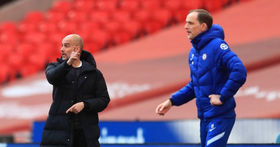 Pep Guardiola and Thomas Tuchel issue tactical instructions from the touchline