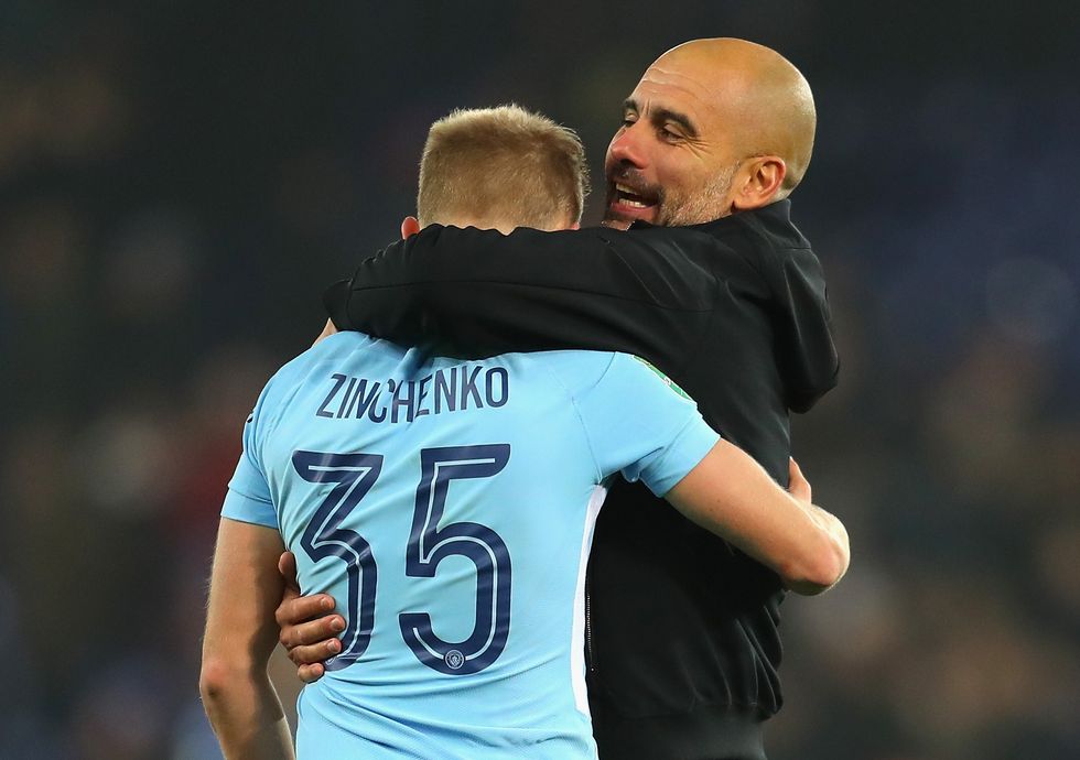 Pep Gurdiola Oleksandr Zinchenko