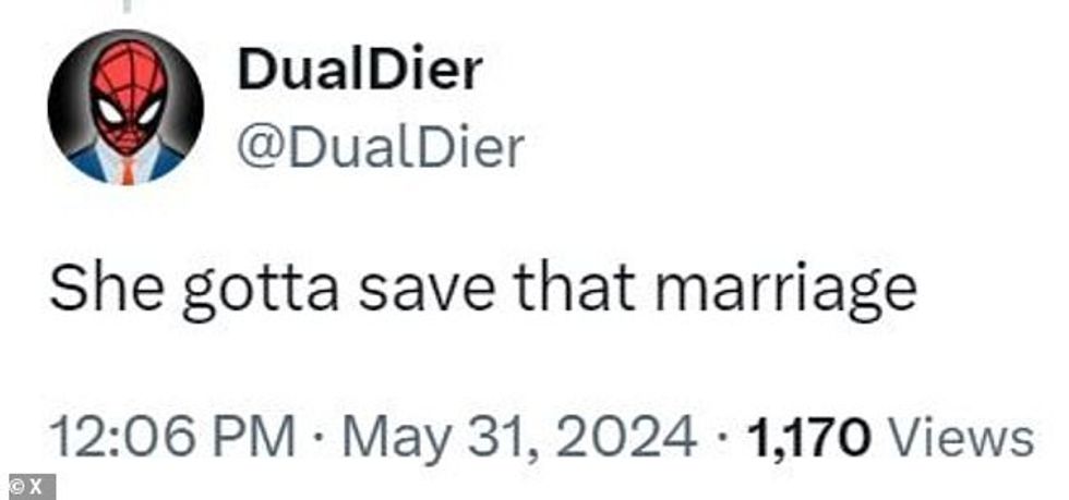 Përdoruesit e X u mblodhën për të reaguar ndaj lajmit, duke përfshirë një që thoshte se Lopez mori vendimin për të 'shpëtuar' martesën e saj.