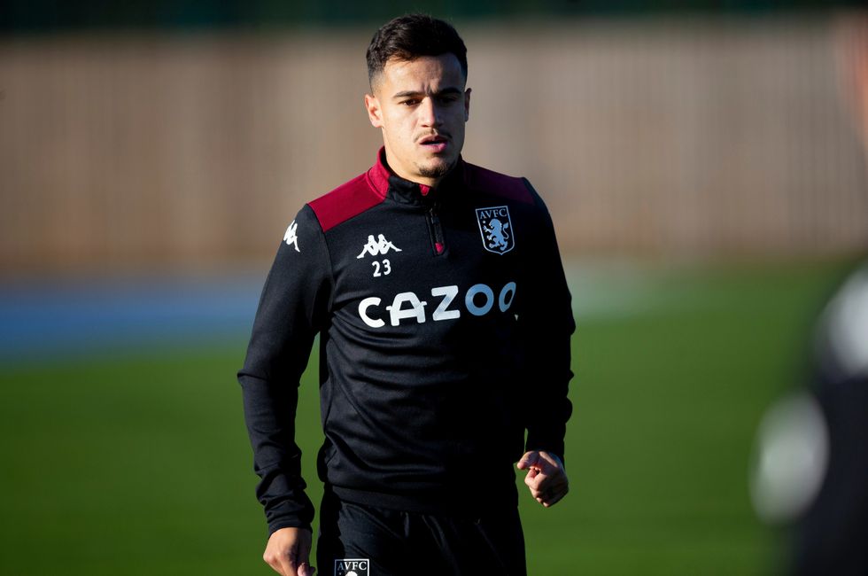 Philippe Coutinho training with Aston Villa