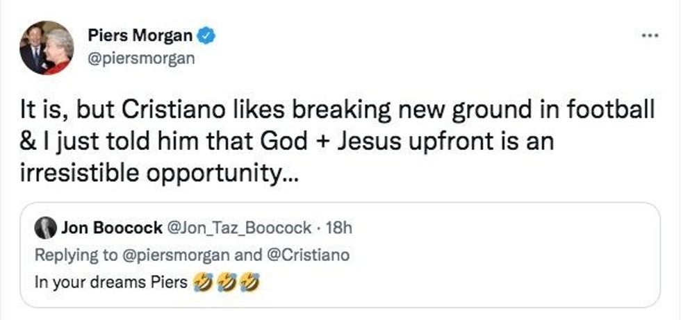 Piers Morgan's message to Cristiano Ronaldo