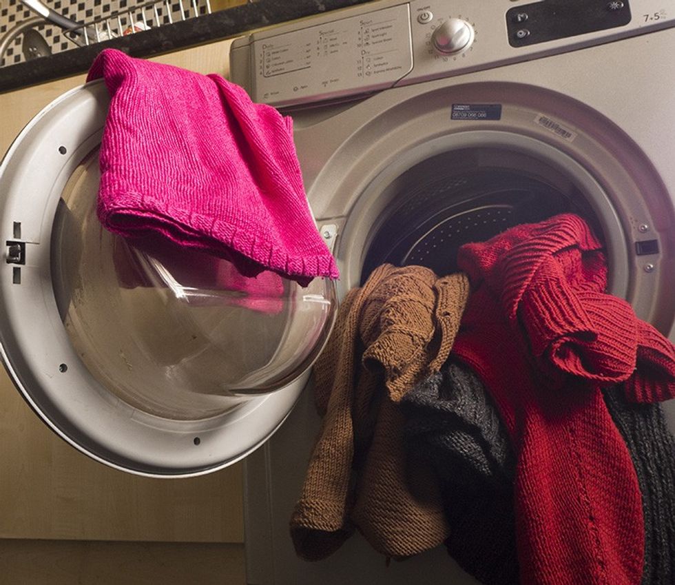 placing sweater in dryer