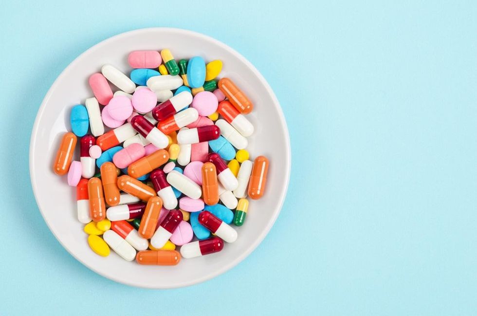 plate of colorful pills