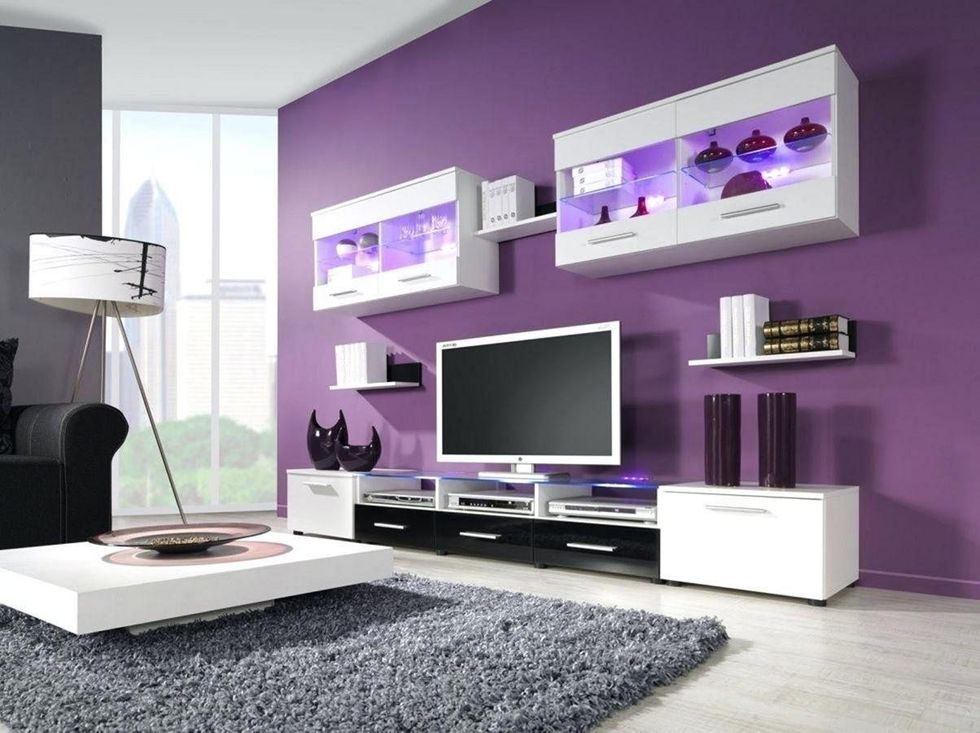 plum living room accessories with awesome purple wall color ideas 193110 10