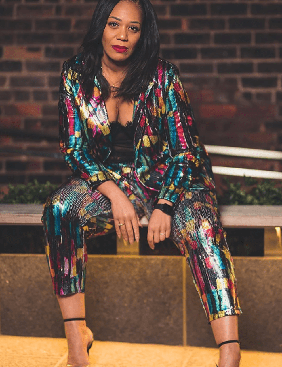 plus size New Years Eve outfit blazer set posh shoppe