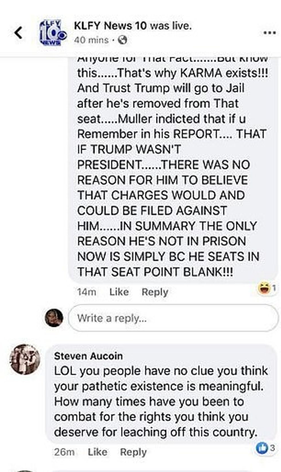 Police chief Joshua Hardy said on closer investigation, other comments were found by Aucoin that were 'not suitable for a police officer to put up on Facebook.'