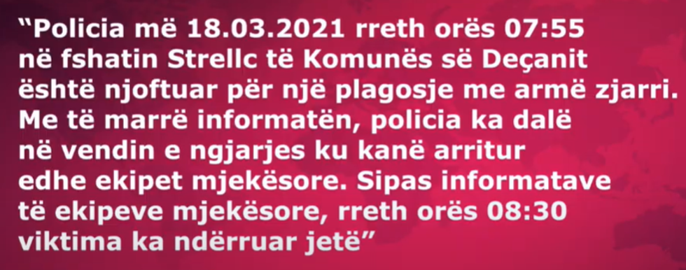 policia e kosoves njoftimi