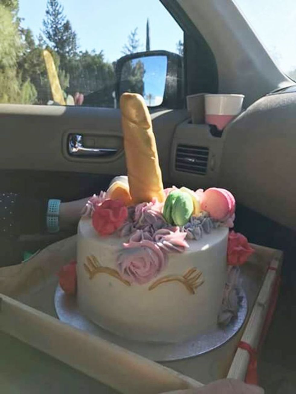 Porositën tortën me njëbrirësh ajo qe iu erdhi i befasoi keq foto 2