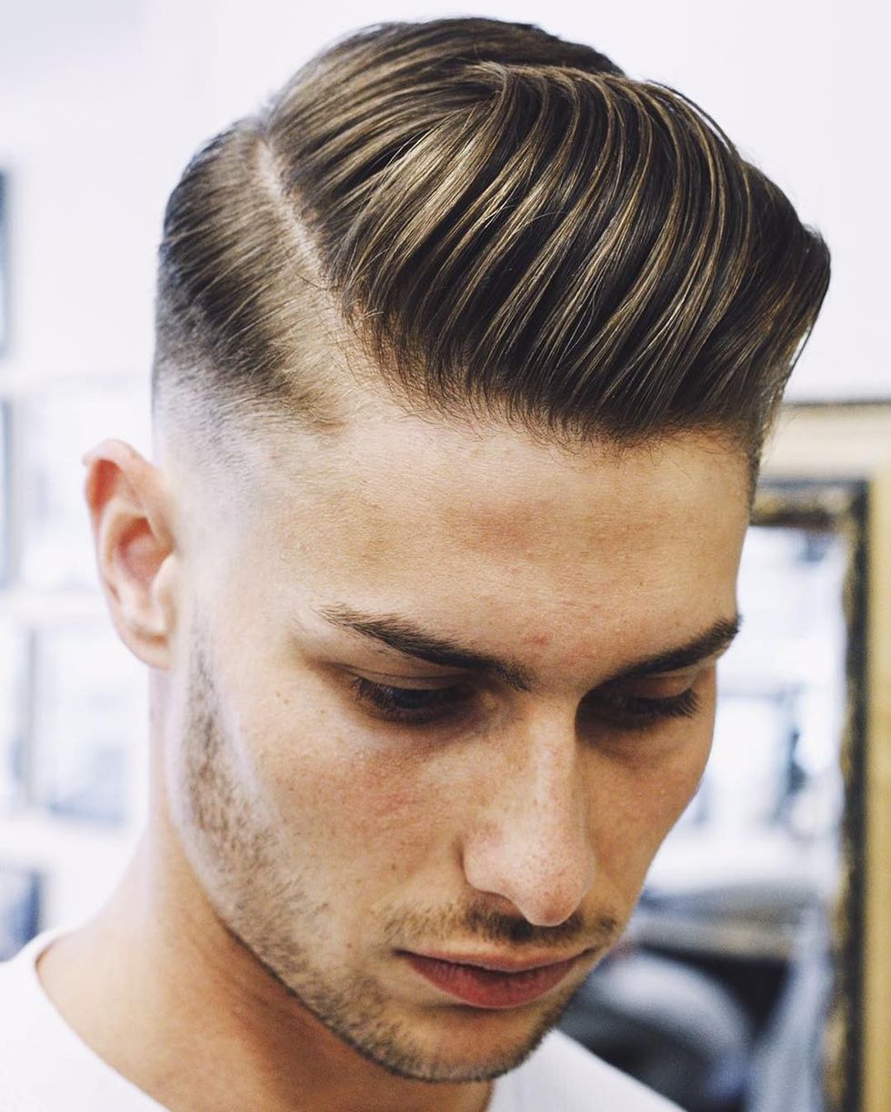 ppreshaw slick side part hairstyle for men
