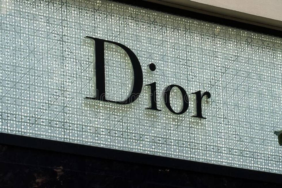 prague czech republic july christian dior store signage christia