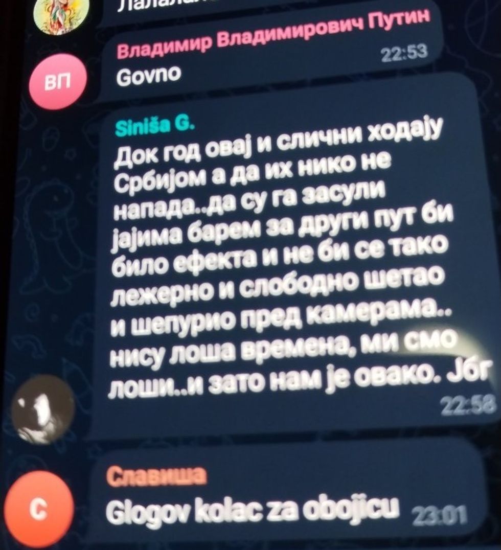 Pretnja Kristofer Hil Dinko Gruhonjic