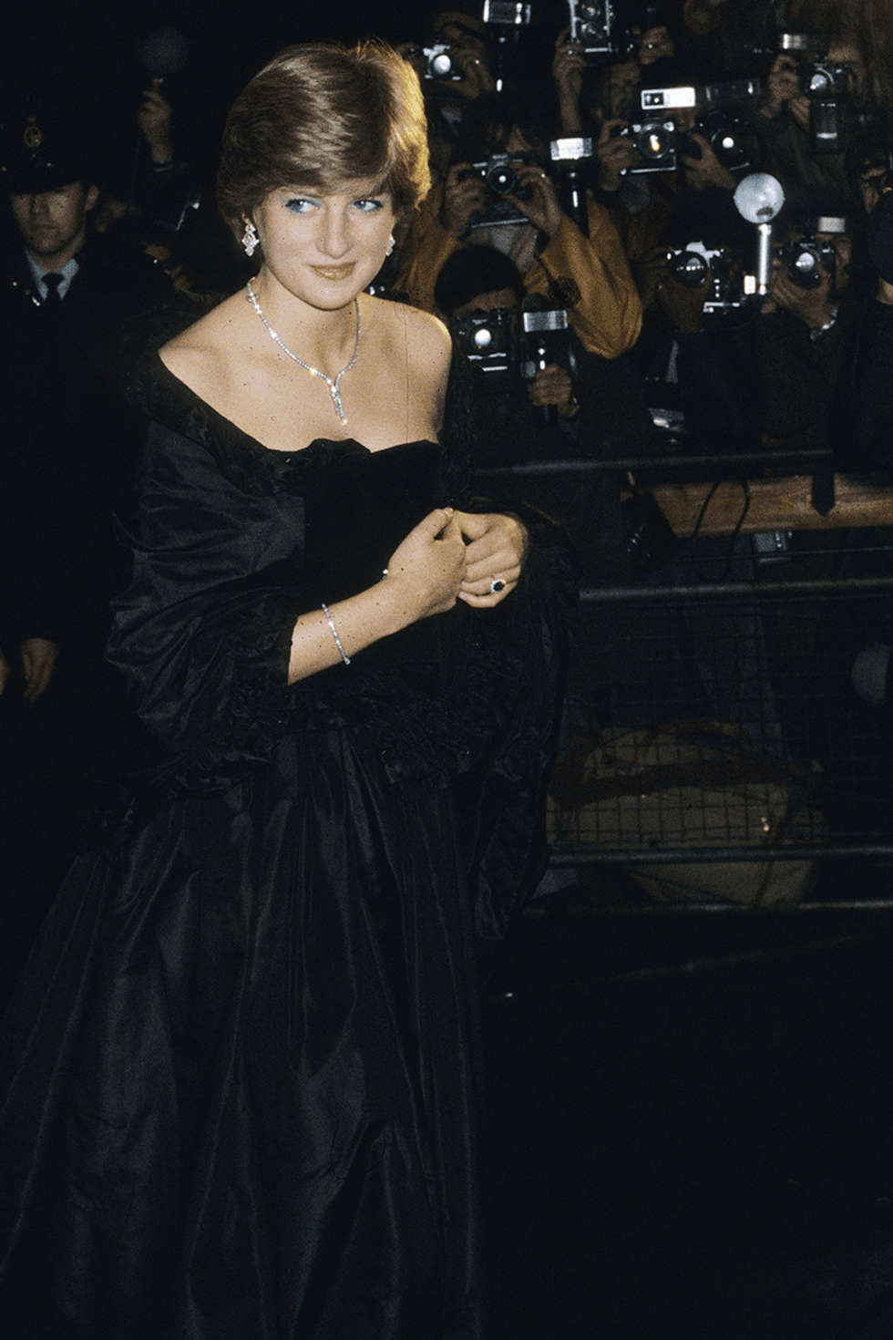 princess diana fashion before royalty black strapless dress 1610123779