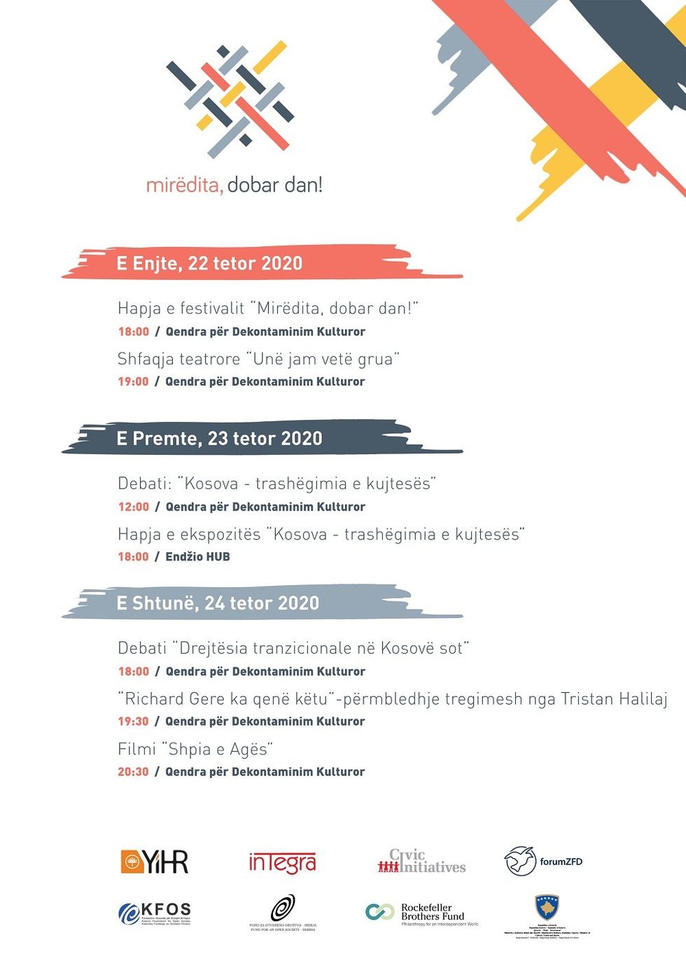 Programi i festivalit MDD 2020