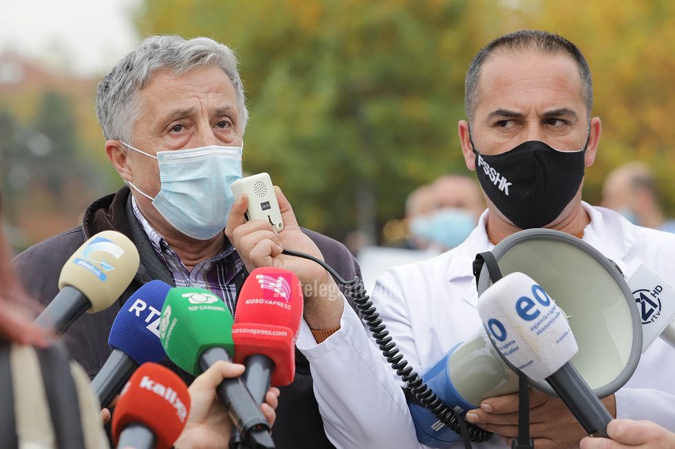 Proteste Federata e Sindikatave te Shendetesise foto Ridvan Slivova 24 2
