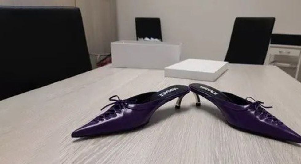 purple leather versace heels 45066826 1 2