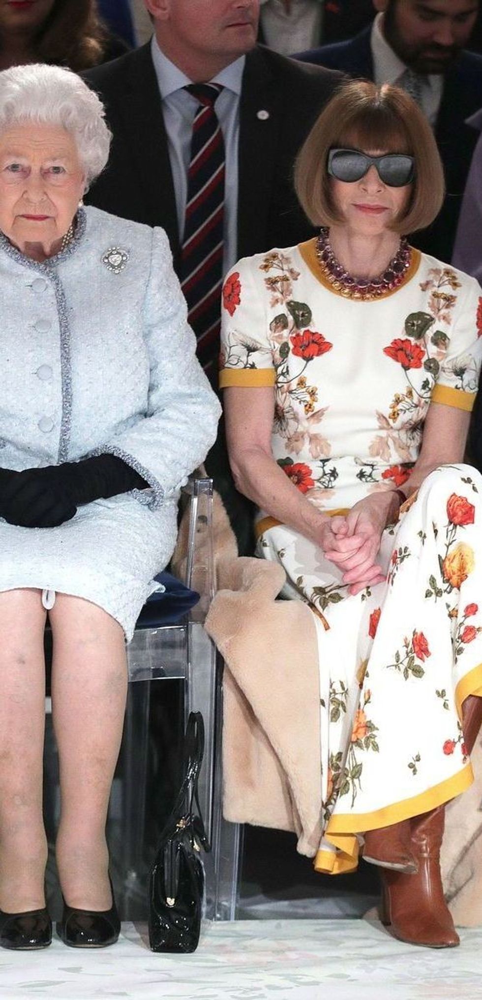 queen elizabeth ii sits next to anna wintour as they view news photo 1571667848