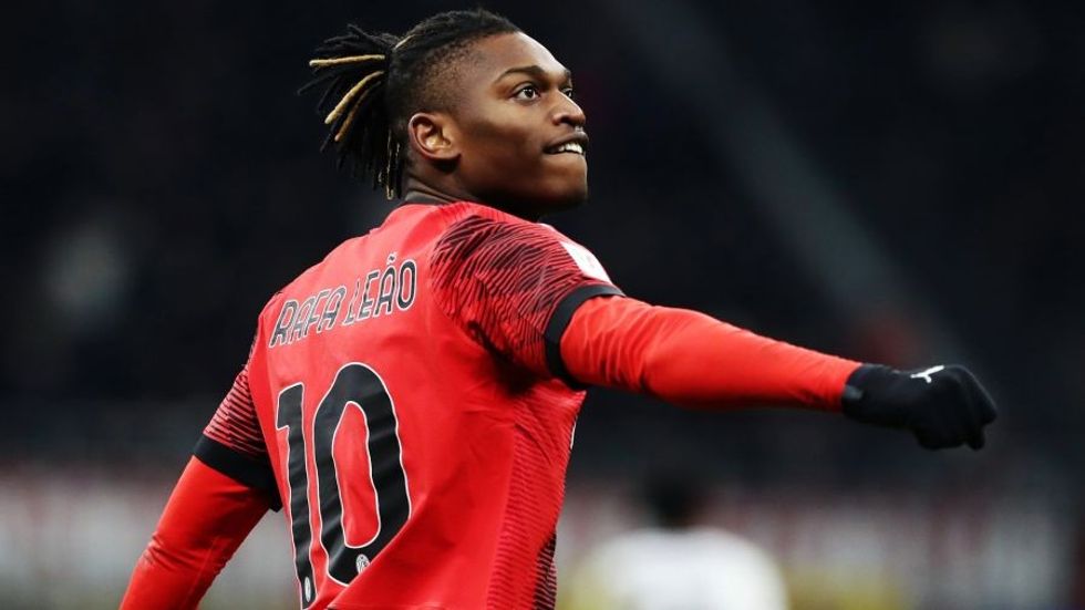 rafael leao ac milan v atalanta bc quarter final coppa italia 2024 1